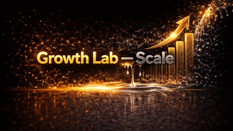 Growth Lab scale visual showing structured framework for hospitality business expansion