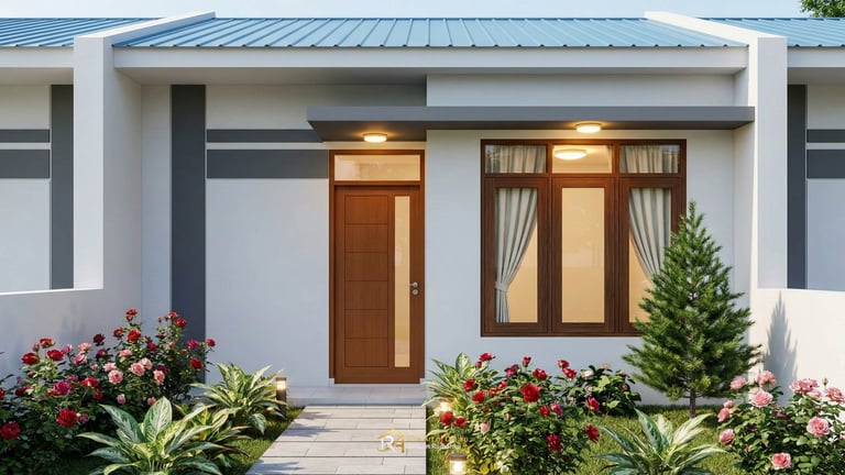 Inspirasi fasad 3d desain rumah minimalis modern mewah.