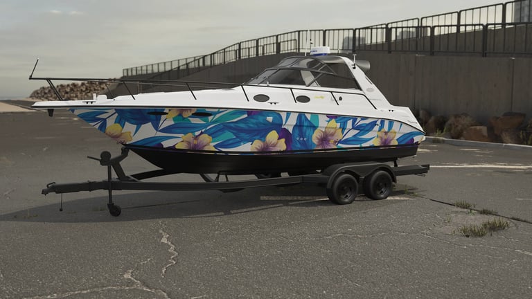 Personnalisation de bateau covering