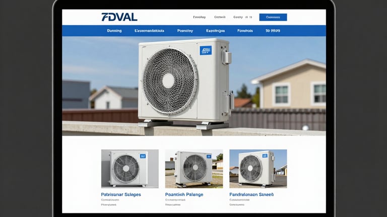 Technician adjusting a modern HVAC unit on a sunny day.