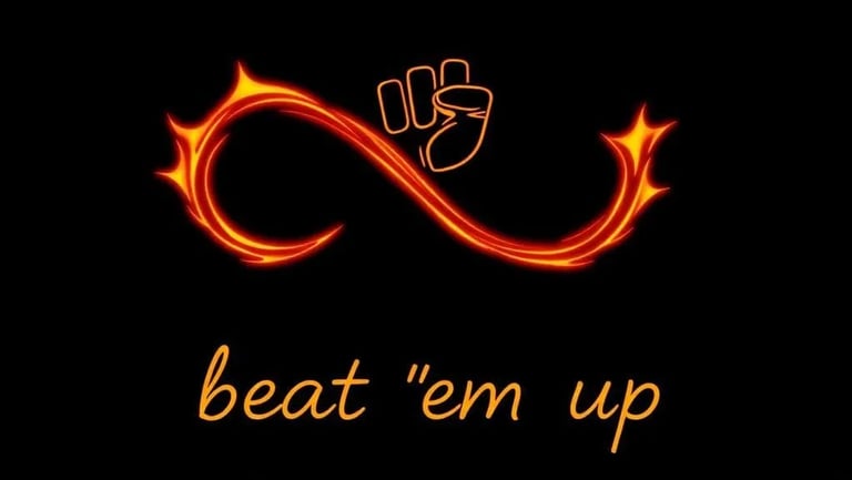 a hand holding a finger up to the side of a sign that says beat em