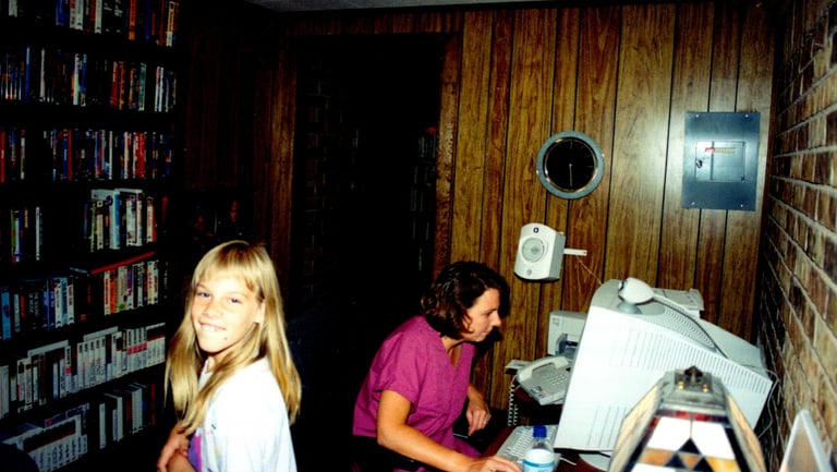 Kyrstin and Lady in the home office