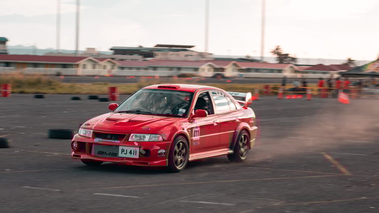 red mitsubishi ever 6 time attack racing
