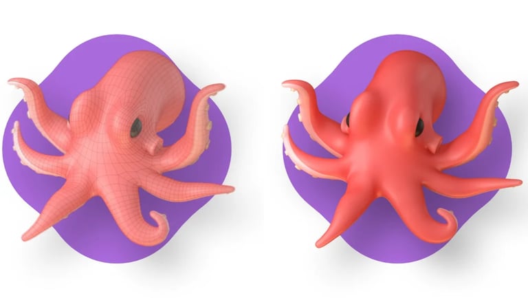 octopus emoji 3D