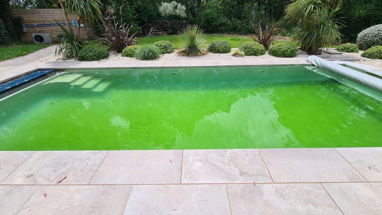 Piscine verte, manque de désinfectant à Uzès