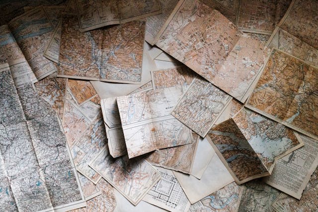 a bunch of old maps of the world