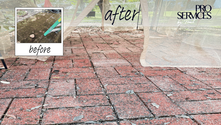 brick patio that was freshly power washed and looking very clean