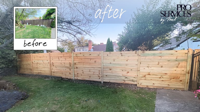 photo of newly built fence.