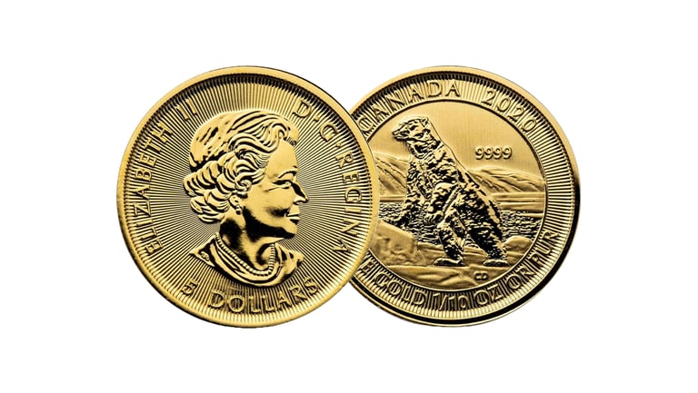 gold canadian polar bear coin