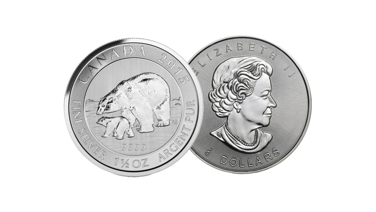 silver polar bear coin
