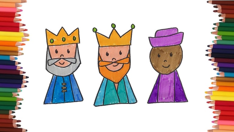 # Wise Men hand drawn by child