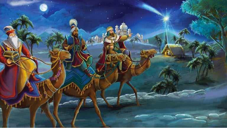 Wise Men riding on camels
