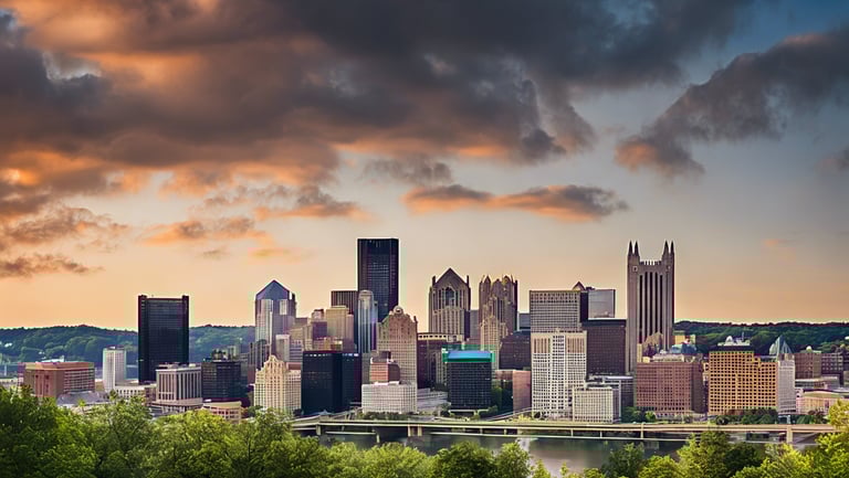 city of pittsburgh cloudy afternoon skyline