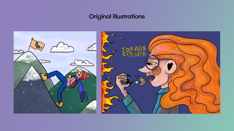 original artowk used for jaunimo linija stickers