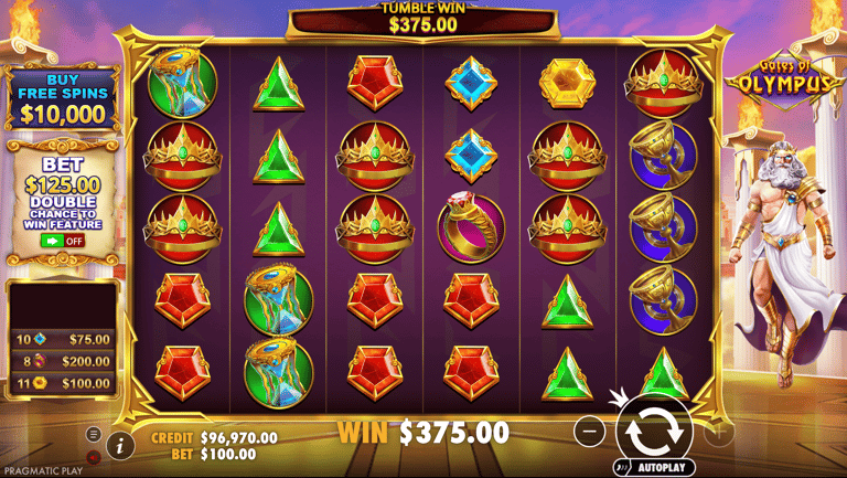 El multiplicador x500 en acción: captura de pantalla de una ganancia en Gates of Olympus.