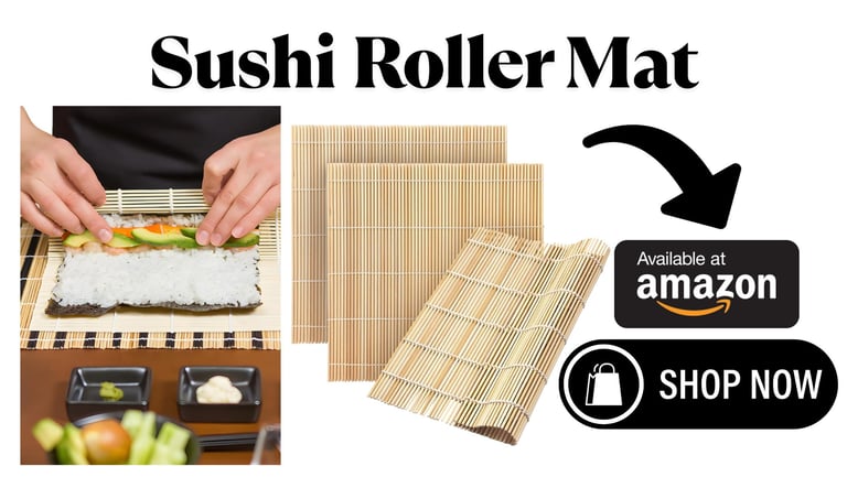 a person holding a sushi roll - up with sushi rolls