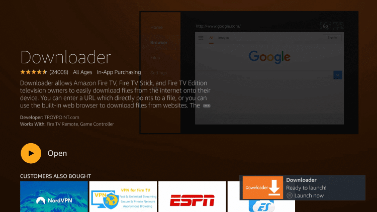 screenshot of downloader app