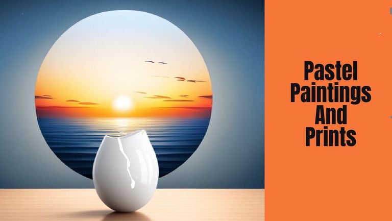 Krack of Dawn Art a vase with a sunset in the background