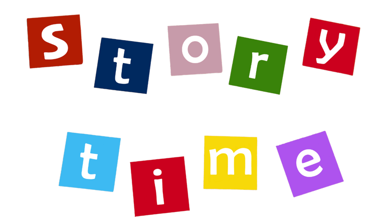 a picture that says story time