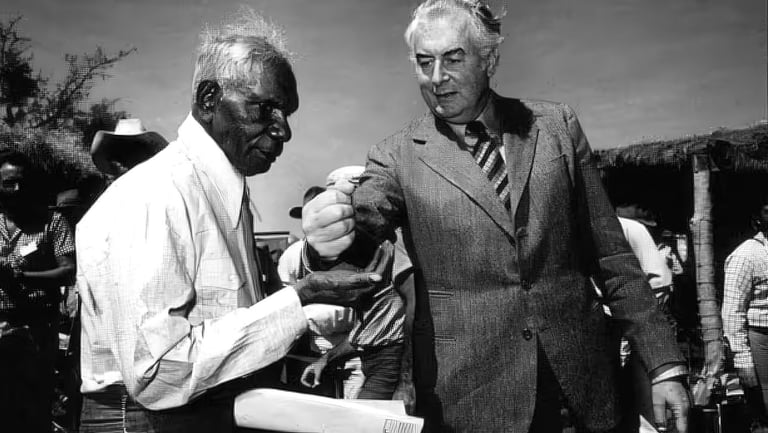 Wave Hill walk-off 1966 - Vincent Lingiari and Gough Whitlam Aboriginal land rights NT