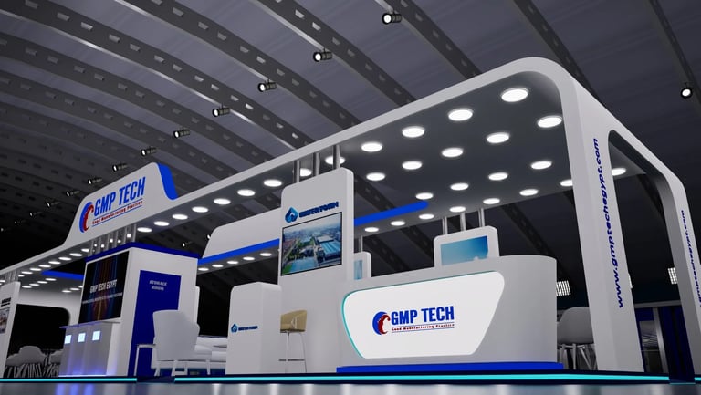 GMP TECH EGYPT stand at Pharmaconex 2026 Egypt by Morgan Expo, Exhibition Stand Builder.