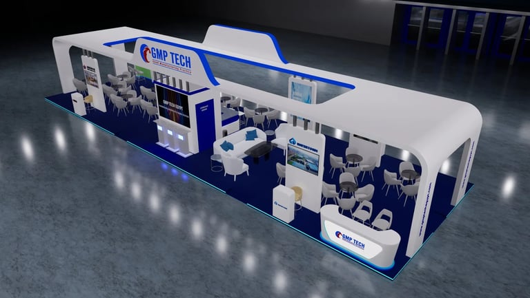 GMP TECH EGYPT stand at Pharmaconex 2026 Egypt by Morgan Expo, Exhibition Stand Builder.