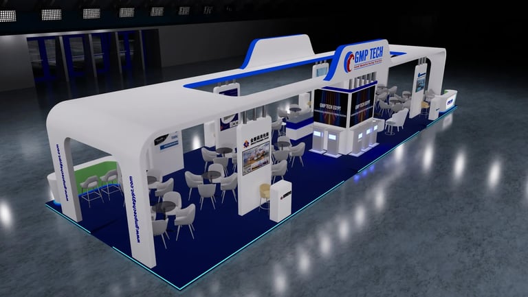 GMP TECH EGYPT stand at Pharmaconex 2026 Egypt by Morgan Expo, Exhibition Stand Builder.