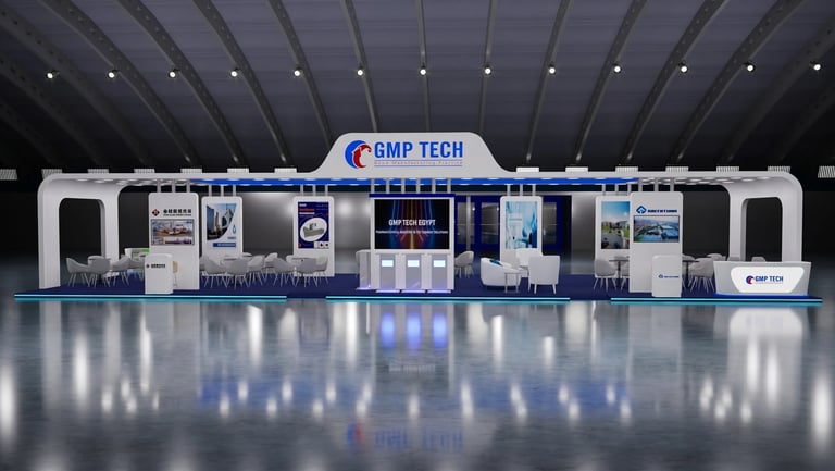GMP TECH EGYPT stand at Pharmaconex 2026 Egypt by Morgan Expo, Exhibition Stand Builder.