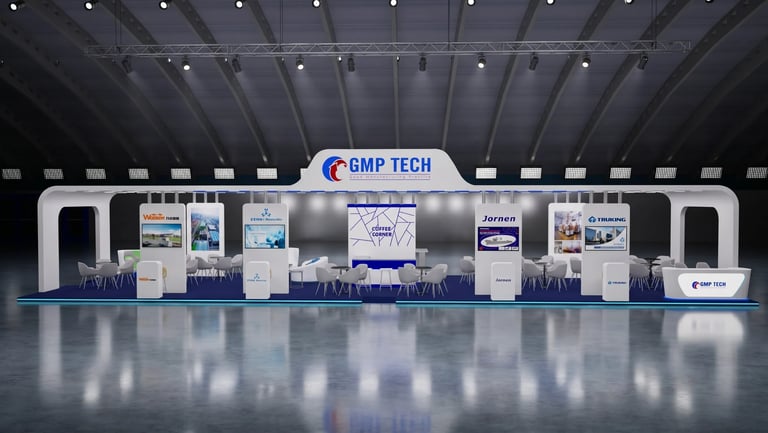 GMP TECH EGYPT stand at Pharmaconex 2026 Egypt by Morgan Expo, Exhibition Stand Builder.