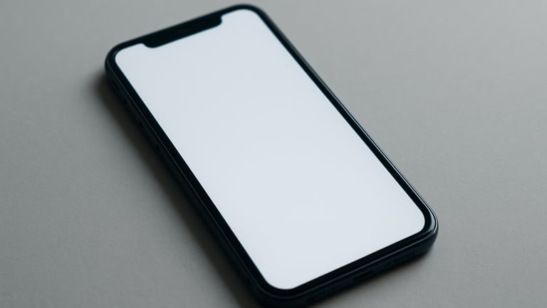 minimalist product photography of a clean mobile phone screen displaying a distraction-free markdown text editor, neutral gray tones, sharp focus, 35mm