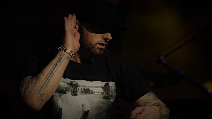 Eminem performing live at a concert in Mumbai 2025