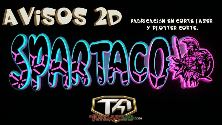 "Aviso 2D relieve personalizado fabricado en impresión 3D y corte láser"