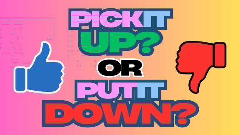 pick it up? or put it down? logo new comic books