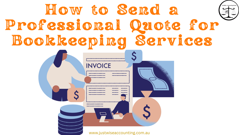 Creating a bookkeeping proposal and invoice system. A graphic illustrating the process with various