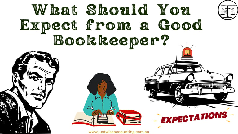 What Should You Expect from a Good Bookkeeper? A man, woman working, and police car.