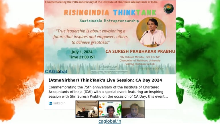 76th Chartered Accountants Day RisingIndia ThinkTank July 1, 2024 CA Suresh Prabhu Cabinet Minister