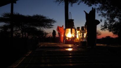 Sunset and self catering with private toilets at Albizia safari tents and glamping in Hluhluwe