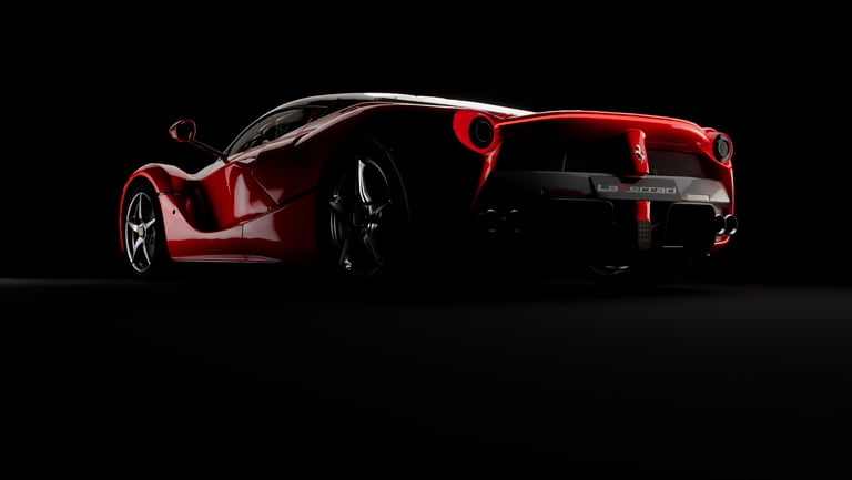Rear view of a La Ferrari 3d model created for an ad