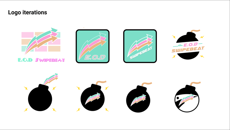 SwipeBeat Logo Iterations