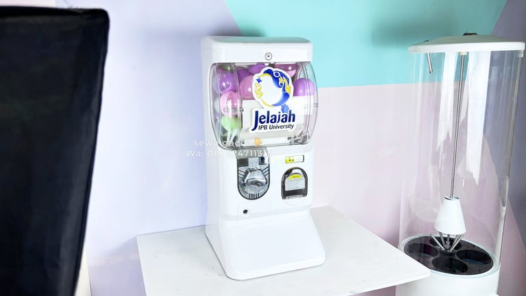 sewa mesin gachapon mini white putih jabodetabek