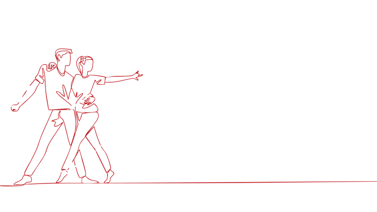 Allure Dance Studios dancers silhouette red