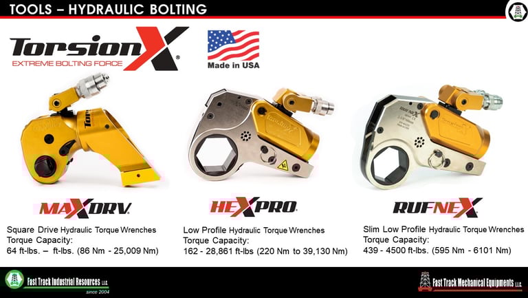 TORSIONX HYDRAULIC TORQUE WRENCHES UAE | INFO@FASTTRACKINDUSTRIAL.COM