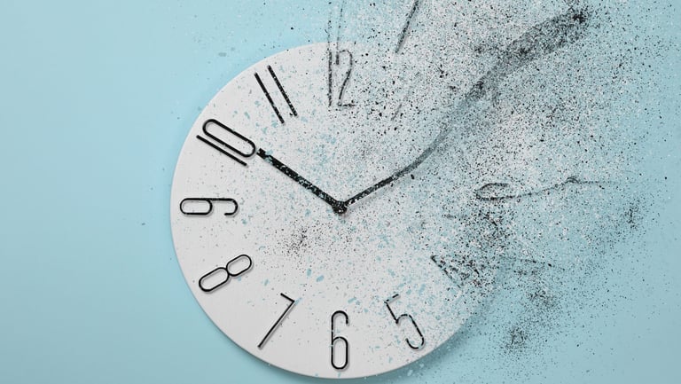 Uhr die zerbirst-Symbol für Zeit dehnen in der Fürhrung