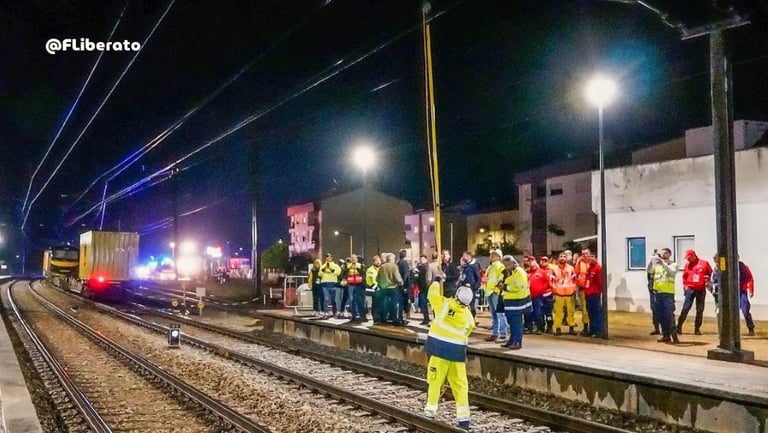 Simulacro acidente ferroviário Pombal