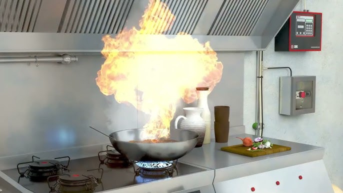 عند اكتشاف الحريق، يتم إطلاق مادة الإطفاء الكيميائية مباشرة على المنطقة الساخنة