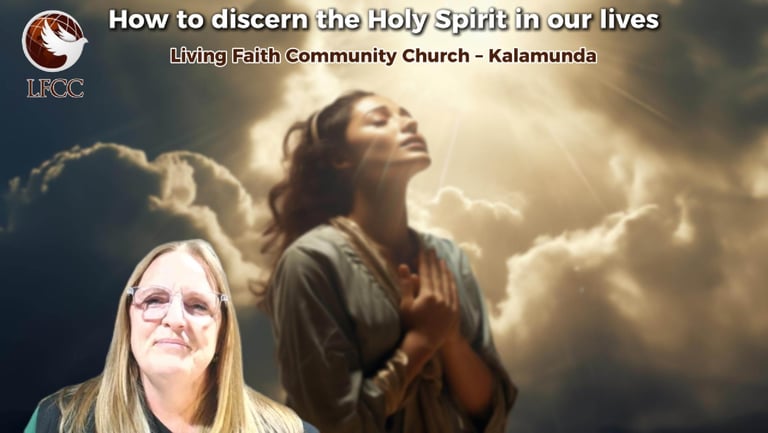Living Faith Community Church video on how to discern the Holy Spirit in our lives with a woman praying.