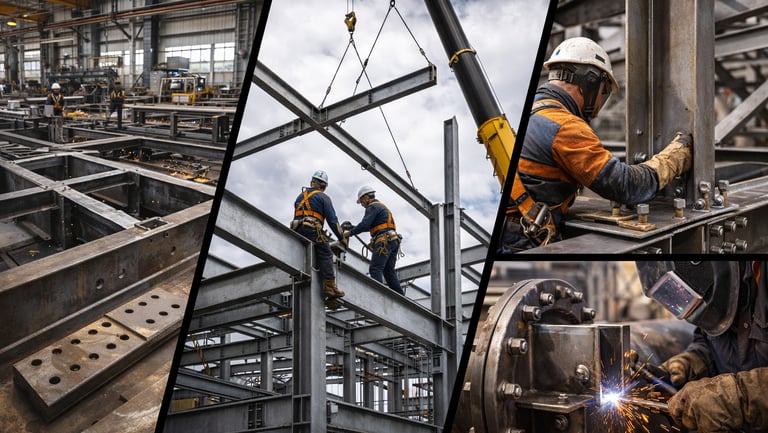 Metalo konstrukcijų suvirinimo darbai. Plieninių konstrukcijų montavimas pramonės projekte