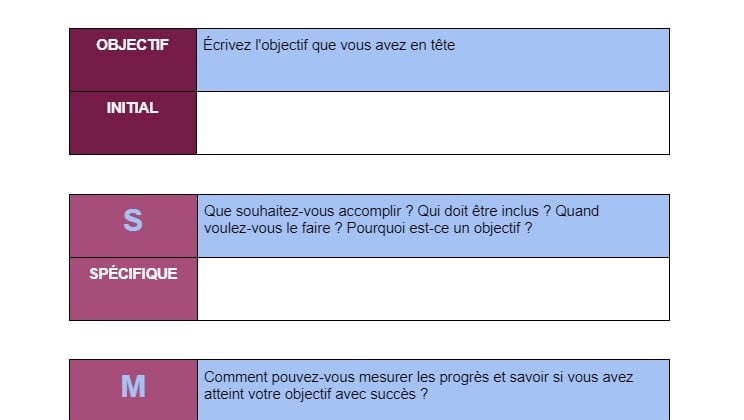 modele d objectif professionnel
