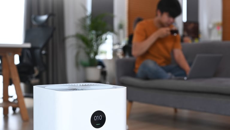 a man sitting on a couch with a laptop and a laptop