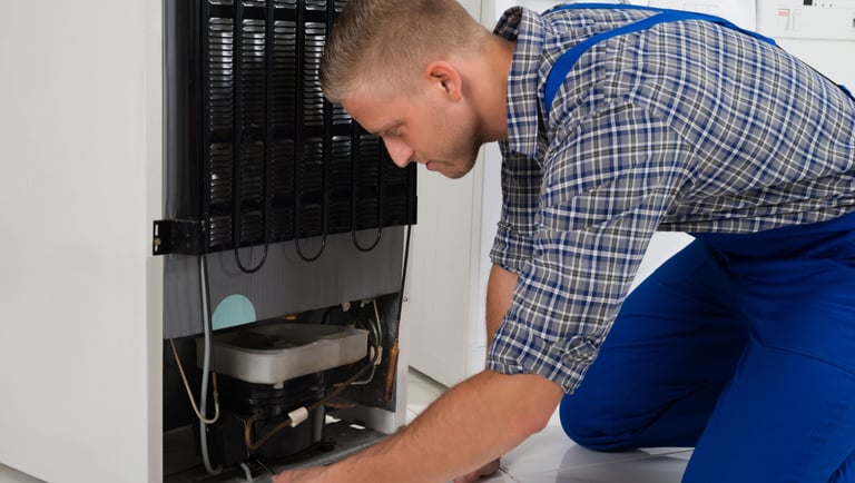 a man in a blue overalls and a blue overall overalls, a blue
